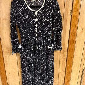 Janice McCarty 1990s 🌙 Moon + Star 🌟 witch vintage dress medium